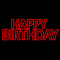 Red Double Stroke Happy Birthday Neonreclame