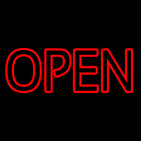 Red Double Stroke Open Neonreclame