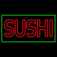 Red Double Stroke Sushi With Green Border Neonreclame