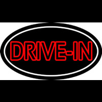 Red Drive In With White Border Neonreclame