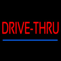 Red Drive Thru Blue Line Neonreclame