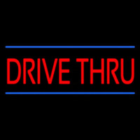 Red Drive Thru Blue Lines Neonreclame