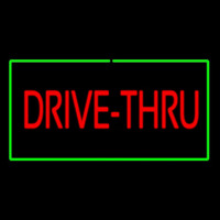 Red Drive Thru Rectangle Green Neonreclame