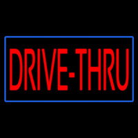 Red Drive Thru With Blue Border Neonreclame