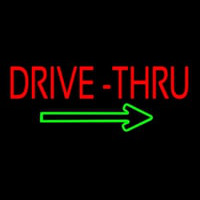 Red Drive Thru With Green Arrow Neonreclame