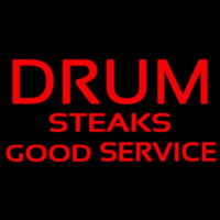 Red Drum Steaks Good Service Block Neonreclame