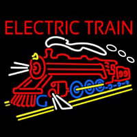 Red Electric Train Logo Neonreclame