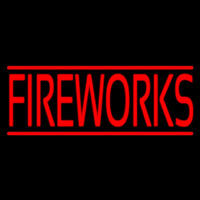 Red Fireworks Block Neonreclame