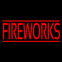 Red Fireworks Block Neonreclame