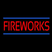 Red Fireworks Blue Lines Neonreclame