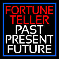 Red Fortune Teller White Past Present Future Blue Border Neonreclame