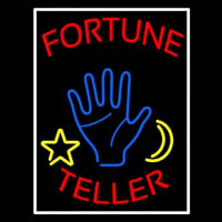 Red Fortune Teller With Logo And White Border Neonreclame