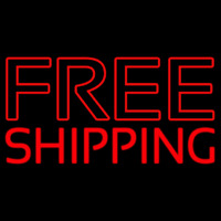 Red Free Shipping Block Neonreclame