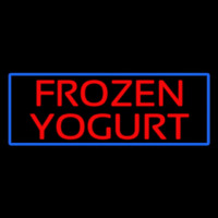 Red Frozen Yogurt With Blue Border Neonreclame