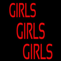 Red Girls Girls Girls Strip Neonreclame