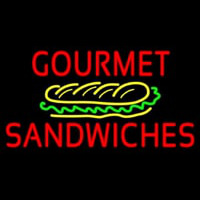 Red Gourmet Sandwiches Neonreclame