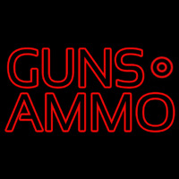 Red Guns Ammo Neonreclame