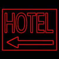 Red Hotel With Arrow Neonreclame