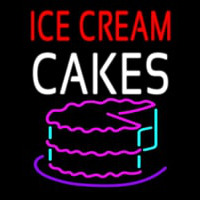 Red Ice Cream Cakes Logo Neonreclame