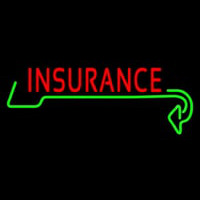 Red Insurance With Green Arrow Neonreclame