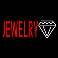Red Jewlery Block Diamond Logo Neonreclame