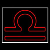 Red Libra White Border Neonreclame