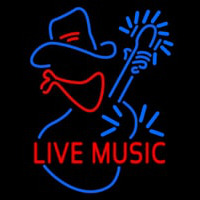 Red Live Music With Logo Block Neonreclame