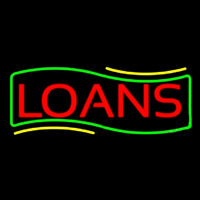 Red Loans Green Border Neonreclame