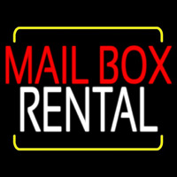 Red Mailbo  Blue Rental With Yellow Border Neonreclame