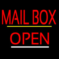 Red Mailbo  Open Yellow Line Neonreclame