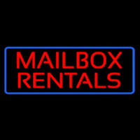 Red Mailbo  Rentals Blue Border Neonreclame