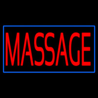 Red Massage Blue Border Neonreclame