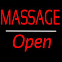 Red Massage Open White Line Neonreclame