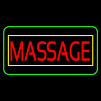 Red Massage Yellow Green Border Neonreclame