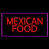 Red Me ican Food Pink Border Neonreclame