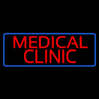 Red Medical Clinic Blue Border Neonreclame