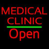 Red Medical Clinic Open Green Line Neonreclame