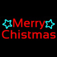 Red Merry Christmas With Stars Neonreclame