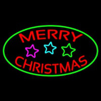Red Merry Christmas With Stars Neonreclame