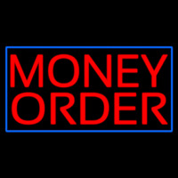 Red Money Order Blue Border Neonreclame