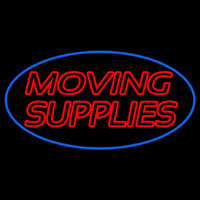 Red Moving Supplies Blue Oval Neonreclame