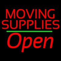 Red Moving Supplies Open Green Line 1 Neonreclame
