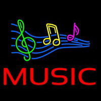Red Music With Musical Notes Neonreclame
