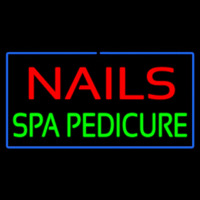 Red Nails Green Spa Pedicure With Blue Border Neonreclame