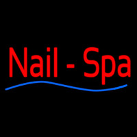 Red Nails Spa Blue Waves Neonreclame