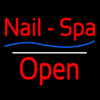 Red Nails Spa Open White Line Neonreclame