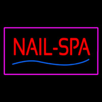 Red Nails Spa With Pink Border Neonreclame