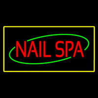 Red Nails Spa With Yellow Border Neonreclame