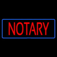 Red Notary Blue Border Neonreclame