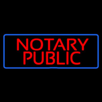 Red Notary Public Blue Border Neonreclame
